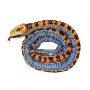 Knuffeldier Slang - zachte pluche stof - blauw/oranje - premium kwaliteit knuffels - 200 cm
