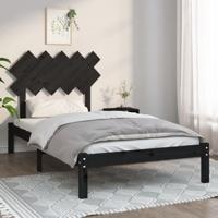 Bedframe massief hout zwart 100x200 cm
