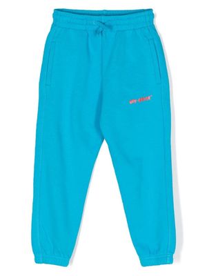 Off-White Kids pantalon de jogging à rayures Diag - Bleu