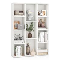 Boekenkast met 11 Vakken Moderne Geometrische Kamerplank Multifunctionele Displayplank met Kantelbeveiliging voor Slaapkamer