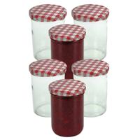 Weckpotten / inmaakpotten - rood - 6x stuks - 440 ml - met draaideksel - glas