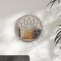 VidaXL Spiegel rond 60x3 cm ijzer zandkleurig