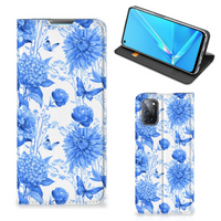 Smart Cover voor OPPO A52 | A72 Flowers Blue
