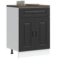 Keuken onderkast Kalmar bewerkt hout zwart