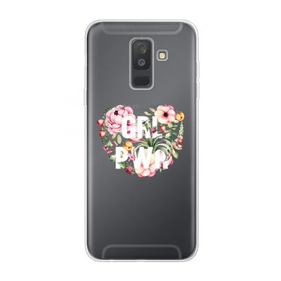 GRL PWR Flower: Samsung Galaxy A6 Plus (2018) Transparant Hoesje