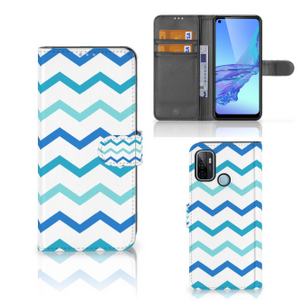 OPPO A53 | OPPO A53s Telefoon Hoesje Zigzag Blauw