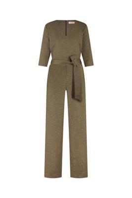 Odessi sparkle jumpsuit - gold - 13330