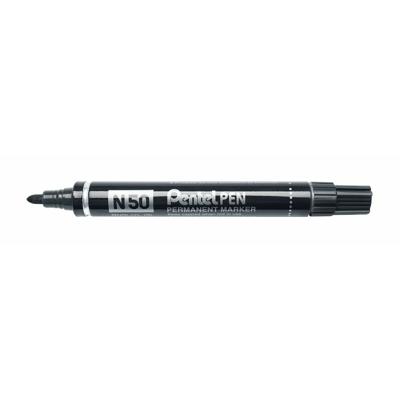 Permanente markeerstift Pentel N50-BE Zwart 12 Onderdelen