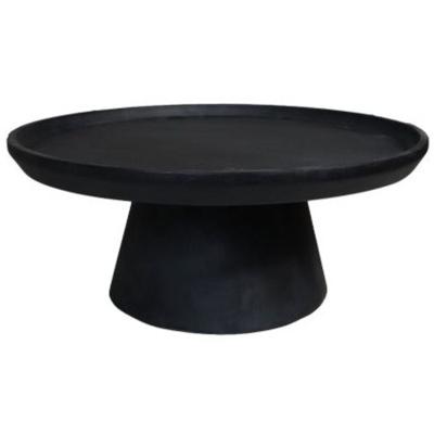 Salontafel Drum - 75x75x32 - Matt zwart - Mangohout