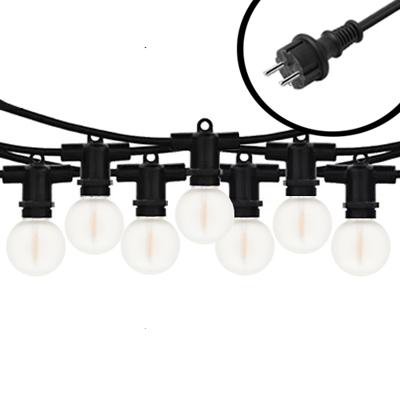 20m mini LED Prikkabel - IP65 Lichtsnoer Buiten - koppelbaar - Lampjes Slinger - inclusief 40x E12 lampen G40 - mat glas - Incl. Stekker