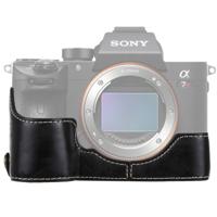 1/4 inch draad PU leder Camera Half Case Base voor Sony ILCE-A9 / A9 / A7RIII(Black)