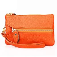 2001 horizontale vierkante Litchi textuur portemonnee Clutch tas voor dames met afneembare hand riem & 6 sleutelhangers (oranje)