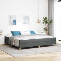 Boxspring bed Taupe, Bruin 200 x 200 cm Stof, Engineered Hout