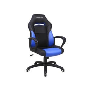 Ergonomische gamingstoel met wipfunctie, Zwart + Blauw