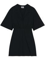 GANNI robe-chemise courte à fines rayures - Noir