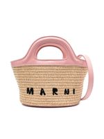 Marni Kids sac porté épaule Tropicalia en raphia - Tons neutres