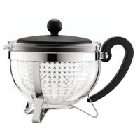 Theepot - Bodum - Chambord - 1 L - Glas - Roestvrij staal - Grijs