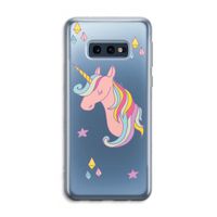 Roze eenhoorn: Samsung Galaxy S10e Transparant Hoesje
