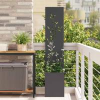 Tuin Privacy Screen Bloemen Zwart 32 x 140 cm Koudgewalst staal