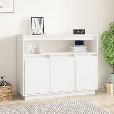 Dressoir 104,5x34x80 cm massief grenenhout wit