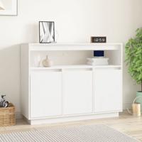 Dressoir 104,5x34x80 cm massief grenenhout wit - thumbnail