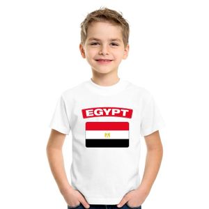 T-shirt met Egyptische vlag wit kinderen