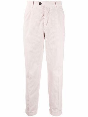 Brunello Cucinelli pantalon slim en velours côtelé - Rose