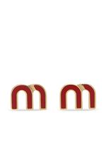 Miu Miu puces d'oreilles à motif monogrammé - Rouge