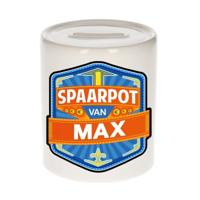 Kinder spaarpot met naam - Max - keramiek - met dop - wit - Sparen - Spaargeld van Max