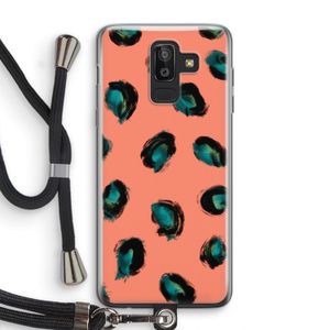 Pink Cheetah: Samsung Galaxy J8 (2018) Transparant Hoesje met koord