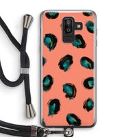 Pink Cheetah: Samsung Galaxy J8 (2018) Transparant Hoesje met koord