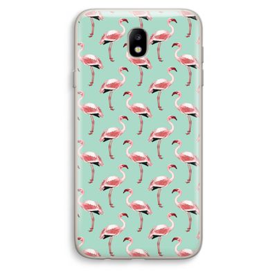 Flamingoprint groen: Samsung Galaxy J7 (2017) Transparant Hoesje