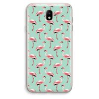 Flamingoprint groen: Samsung Galaxy J7 (2017) Transparant Hoesje
