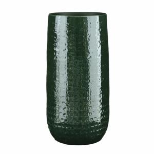 Mica Decorations Bloemenvaas - keramiek - groen - relief patroon - D25 x H50 cm