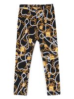 Moschino Kids legging à imprimé chaînes - Noir