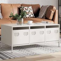Salontafel 101,5x50x43,5 cm koudgewalst staal wit - thumbnail