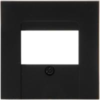 KOPP Athenis HK07 Mat Zwarte Afdekplaat - 3-voudig TAE/2-voudig USB