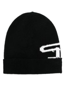 Diesel K-Peel logo-intarsia beanie - Noir