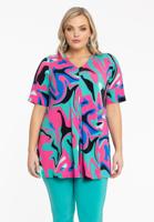 Yoek Tuniek geplooid met glitters | Turquoise | Maat 50/52