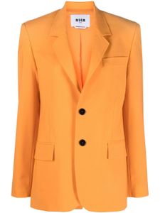 MSGM blazer en laine à simple boutonnage - Orange