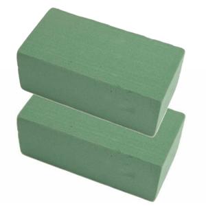 HBX Steekschuim/oase - 2x - nat - rechthoekig - groen - 20 x 10 x 8 cm - voor bloemen - bloemstukken