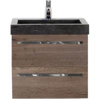 Seville Badmeubelset 60 cm - Tabacco - Wastafel Hardsteen Wit Lucca