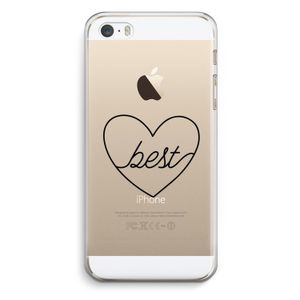 Best heart black: iPhone 5 / 5S / SE Transparant Hoesje