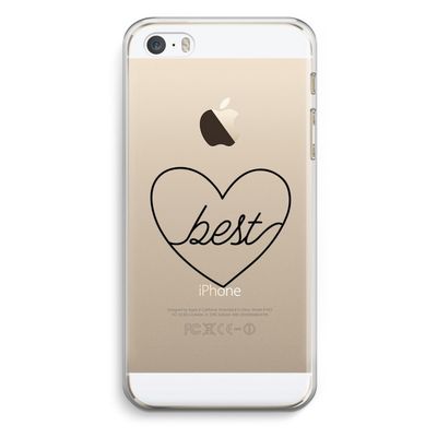 Best heart black: iPhone 5 / 5S / SE Transparant Hoesje