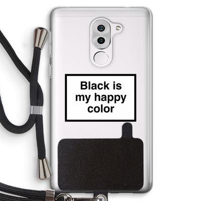Black is my happy color: Honor 6X Transparant Hoesje met koord