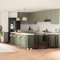 VidaXL Hondenhek inklapbaar 15 panelen 750 cm populierenhout zwart