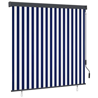 Rolgordijn voor buiten 160x250 cm blauw en wit