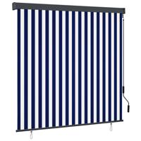 Rolgordijn voor buiten 160x250 cm blauw en wit