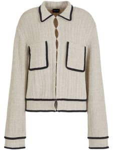 Giorgio Armani cardigan à bords contrastants - Tons neutres