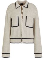 Giorgio Armani cardigan à bords contrastants - Tons neutres